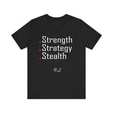 2. Strength, Strategy, Stealth Graphic Tee | Unisex T-Shirt, Casual Wear, Gifts for Him/Her, Animal Lovers, Summer Style, Birthday Gift